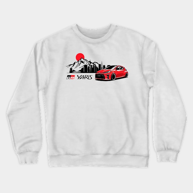 Toyota GR Yaris Red, JDM Car Crewneck Sweatshirt by T-JD